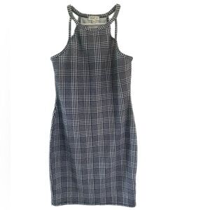Love J black plaid sleeveless dress - L